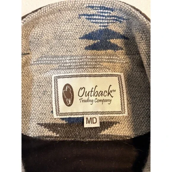 Vintage Aztec Wool Vest Pull Over-Size M Outback Trading Co. Western Wear Aztec - Picture 6 of 14